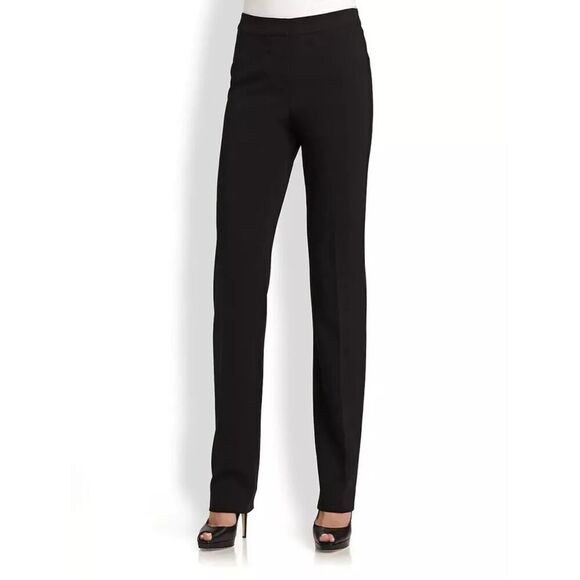 St. John Collection Diana Straight Leg Crepe Marocain Pant Size 12 NWOT - Picture 2 of 10